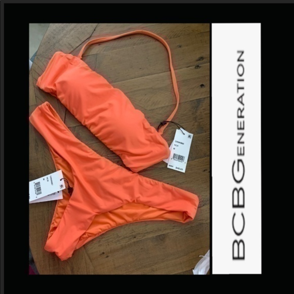BCBG bandeau bikini set NWT medium top bottom